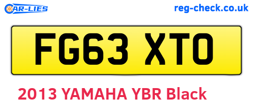 FG63XTO are the vehicle registration plates.