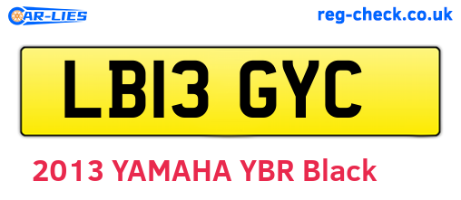 LB13GYC are the vehicle registration plates.