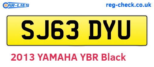 SJ63DYU are the vehicle registration plates.
