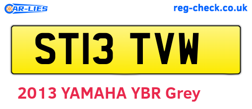 ST13TVW are the vehicle registration plates.