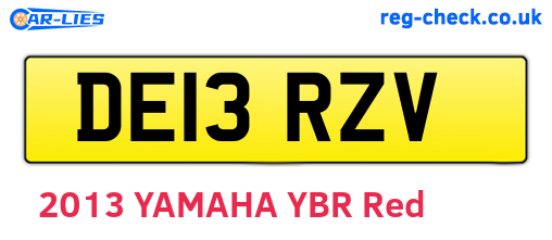 DE13RZV are the vehicle registration plates.