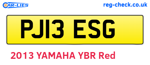PJ13ESG are the vehicle registration plates.