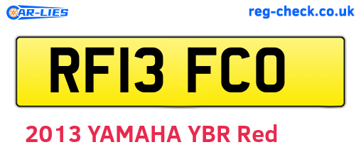 RF13FCO are the vehicle registration plates.