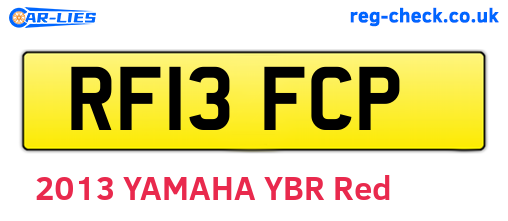 RF13FCP are the vehicle registration plates.