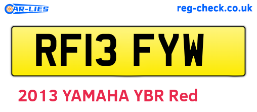 RF13FYW are the vehicle registration plates.