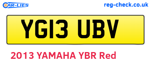 YG13UBV are the vehicle registration plates.