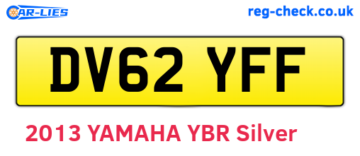DV62YFF are the vehicle registration plates.