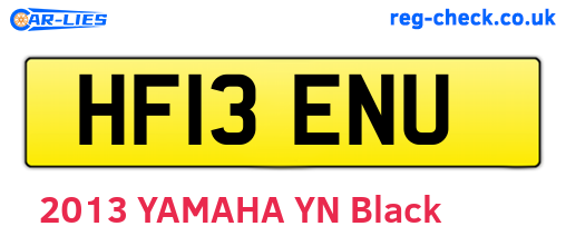 HF13ENU are the vehicle registration plates.