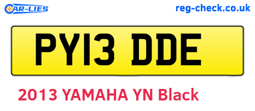 PY13DDE are the vehicle registration plates.