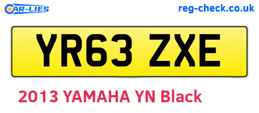 YR63ZXE are the vehicle registration plates.