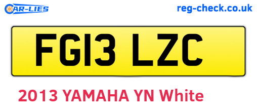 FG13LZC are the vehicle registration plates.
