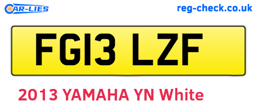 FG13LZF are the vehicle registration plates.