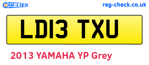 LD13TXU are the vehicle registration plates.