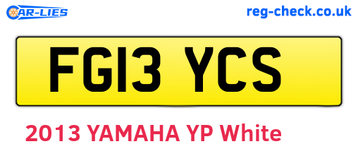 FG13YCS are the vehicle registration plates.
