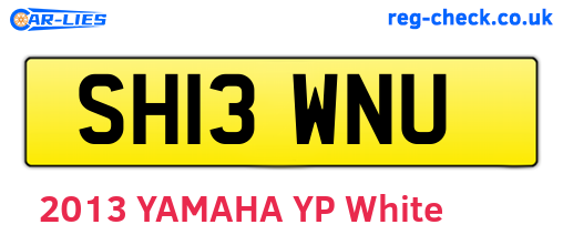 SH13WNU are the vehicle registration plates.