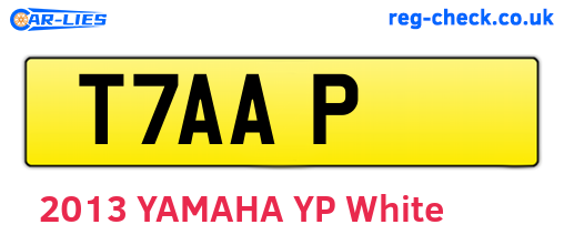 T7AAP are the vehicle registration plates.