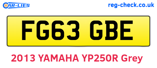 FG63GBE are the vehicle registration plates.