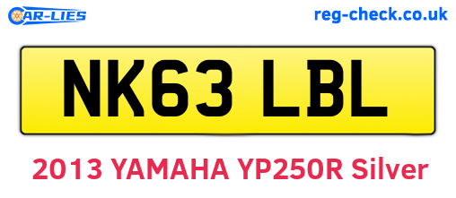 NK63LBL are the vehicle registration plates.