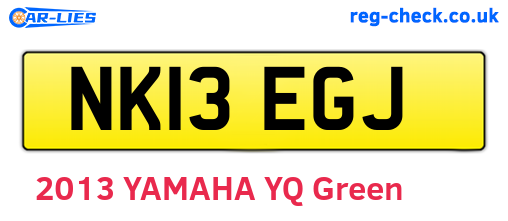 NK13EGJ are the vehicle registration plates.