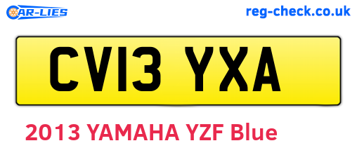 CV13YXA are the vehicle registration plates.