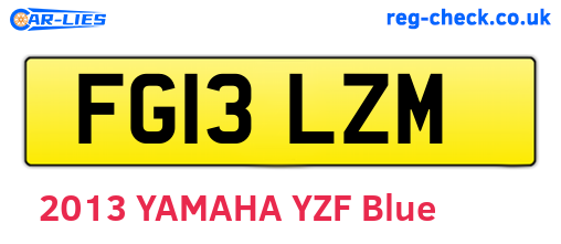 FG13LZM are the vehicle registration plates.