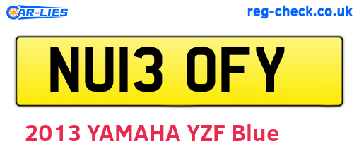 NU13OFY are the vehicle registration plates.