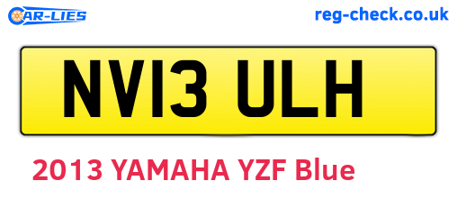 NV13ULH are the vehicle registration plates.