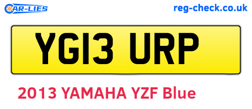 YG13URP are the vehicle registration plates.