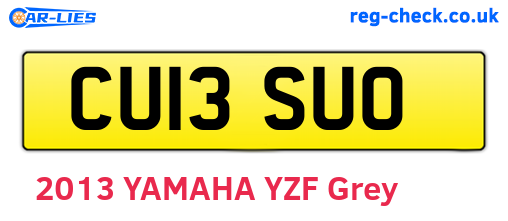 CU13SUO are the vehicle registration plates.