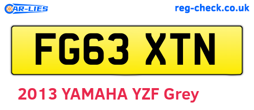 FG63XTN are the vehicle registration plates.
