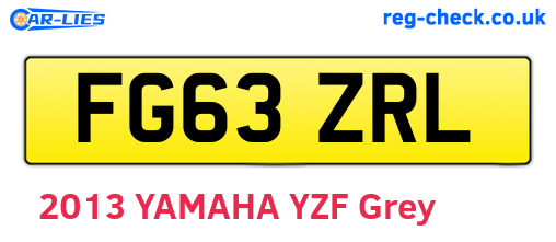FG63ZRL are the vehicle registration plates.