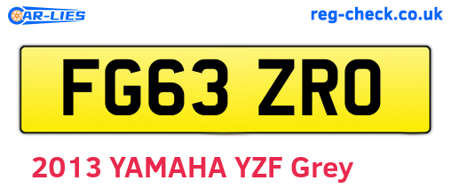 FG63ZRO are the vehicle registration plates.