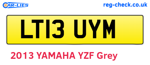 LT13UYM are the vehicle registration plates.