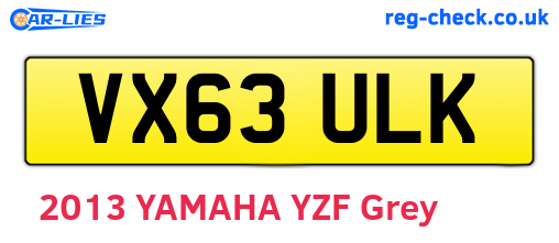 VX63ULK are the vehicle registration plates.