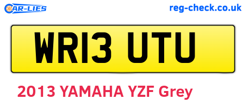 WR13UTU are the vehicle registration plates.