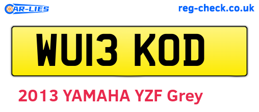 WU13KOD are the vehicle registration plates.
