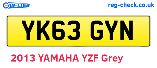 YK63GYN are the vehicle registration plates.