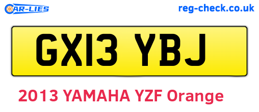GX13YBJ are the vehicle registration plates.