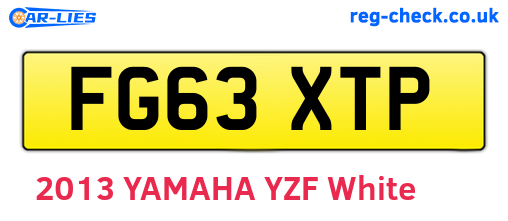 FG63XTP are the vehicle registration plates.
