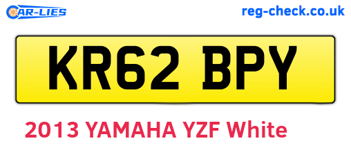 KR62BPY are the vehicle registration plates.