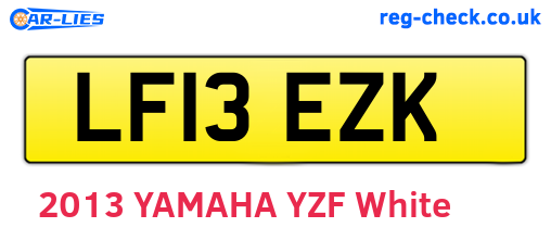 LF13EZK are the vehicle registration plates.