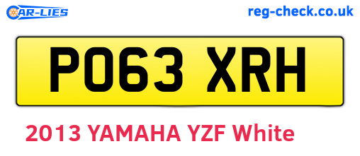 PO63XRH are the vehicle registration plates.