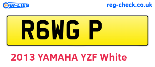 R6WGP are the vehicle registration plates.
