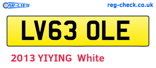 LV63OLE are the vehicle registration plates.