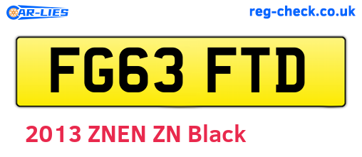 FG63FTD are the vehicle registration plates.