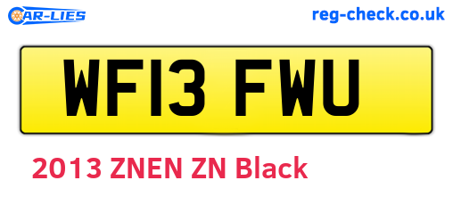 WF13FWU are the vehicle registration plates.
