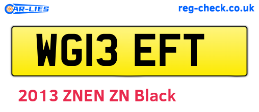 WG13EFT are the vehicle registration plates.