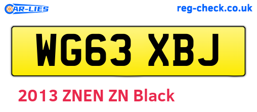 WG63XBJ are the vehicle registration plates.