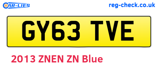 GY63TVE are the vehicle registration plates.