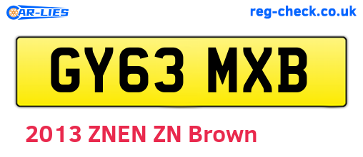 GY63MXB are the vehicle registration plates.